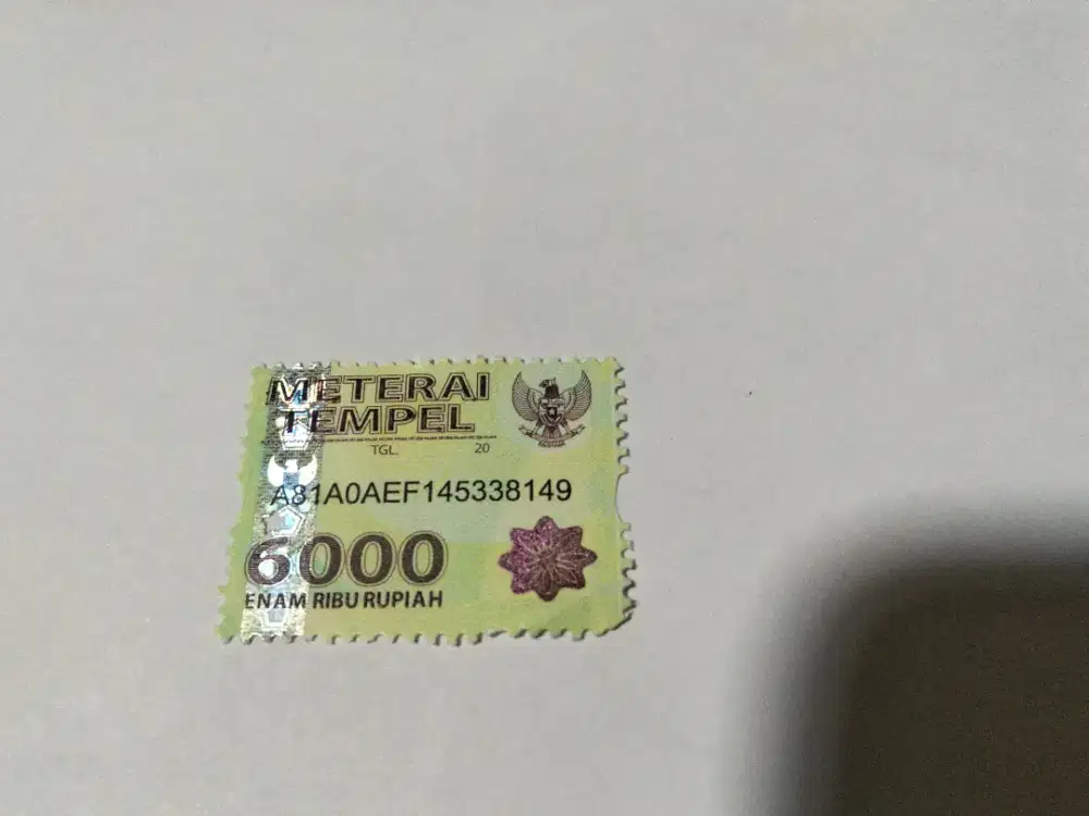 Materai 6000 asli tahun 2020
