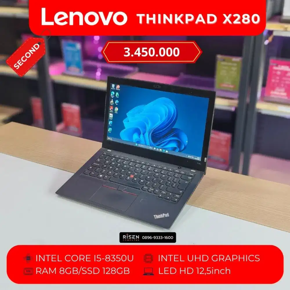 LENOVO THINKPAD X280 I5-8350U RAM 8GB SSD 128GB HD 12,5inch Second