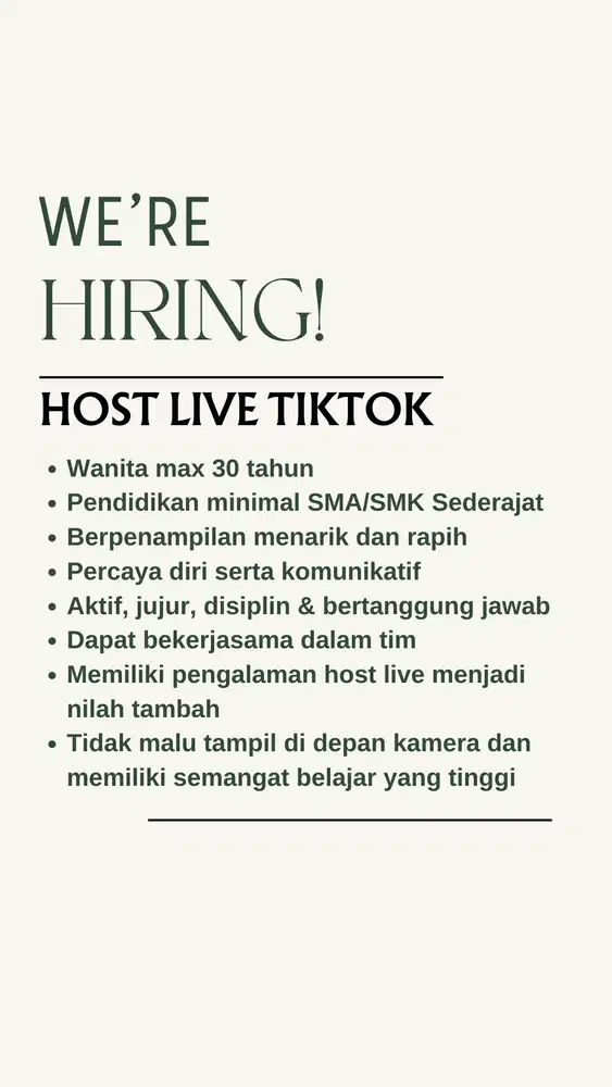 Lowongan Host Live