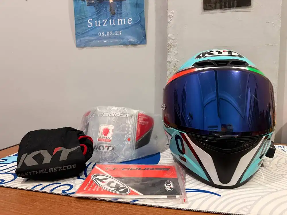 HELM KYT TT COURSE DALLA PORTA SIZE XL KONDISI OVERALL MULUS