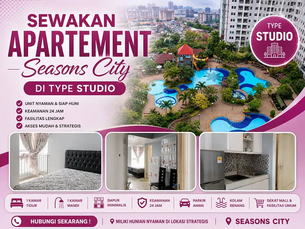 Sewakan Apartement Seasons City di type studio
