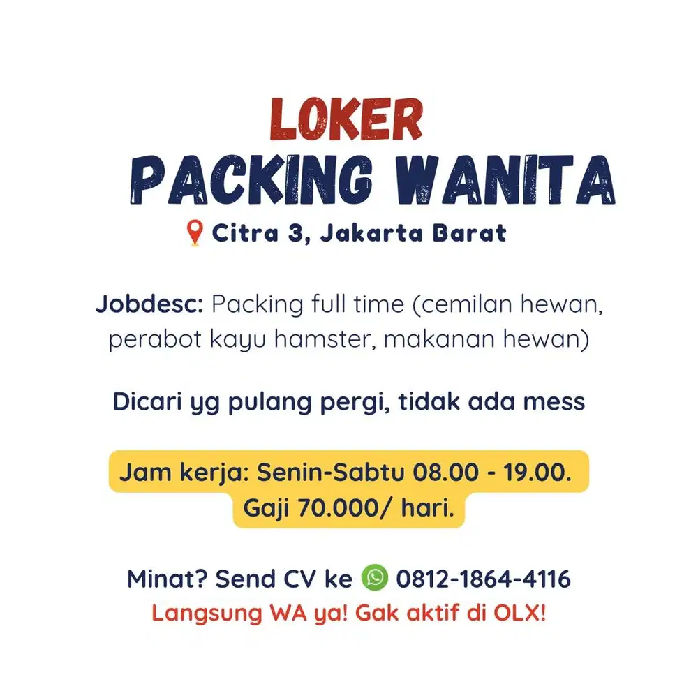 PACKING WANITA FULLTIME