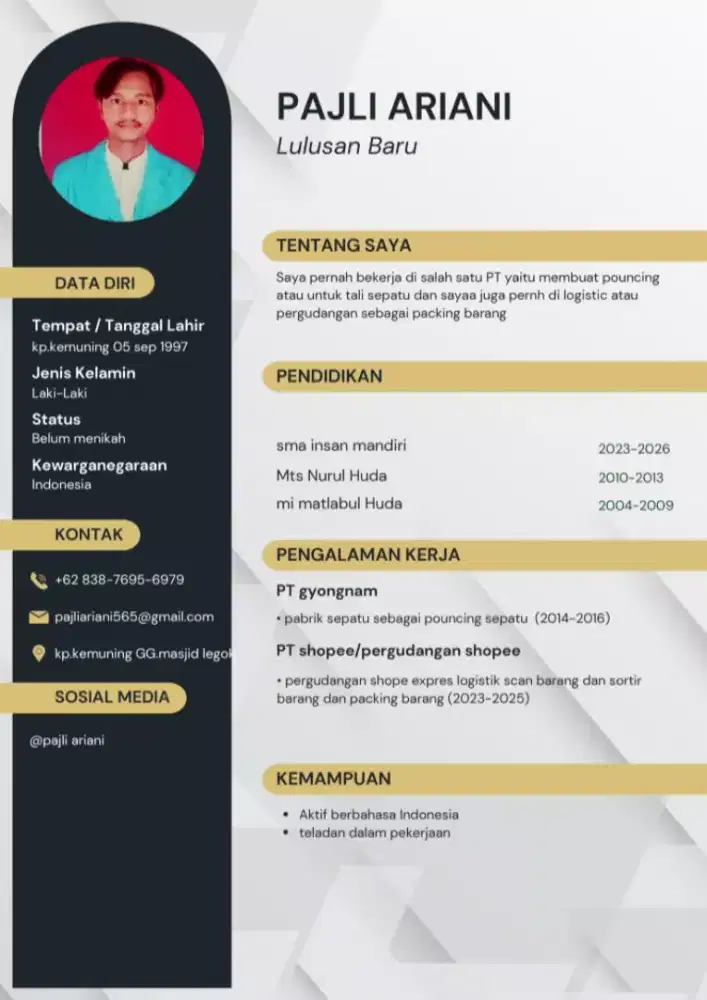 saya lagi cari pekerjaan