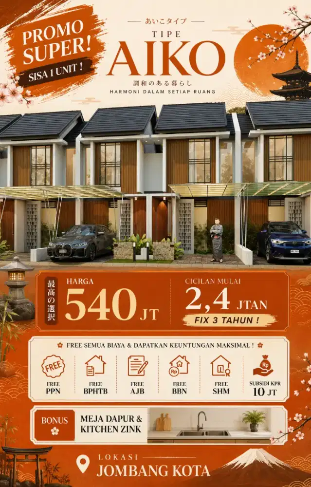 RUMAH JOMBANG KOTA | DP 0% | SAMPING BRAVO JOMBANG
