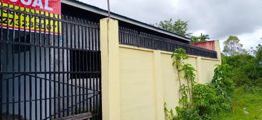 DI JUAL TANAH + KOLAM +SHAUNG RUMAH HAMPIR JADI 70 PERSEN BOLEH NEGO