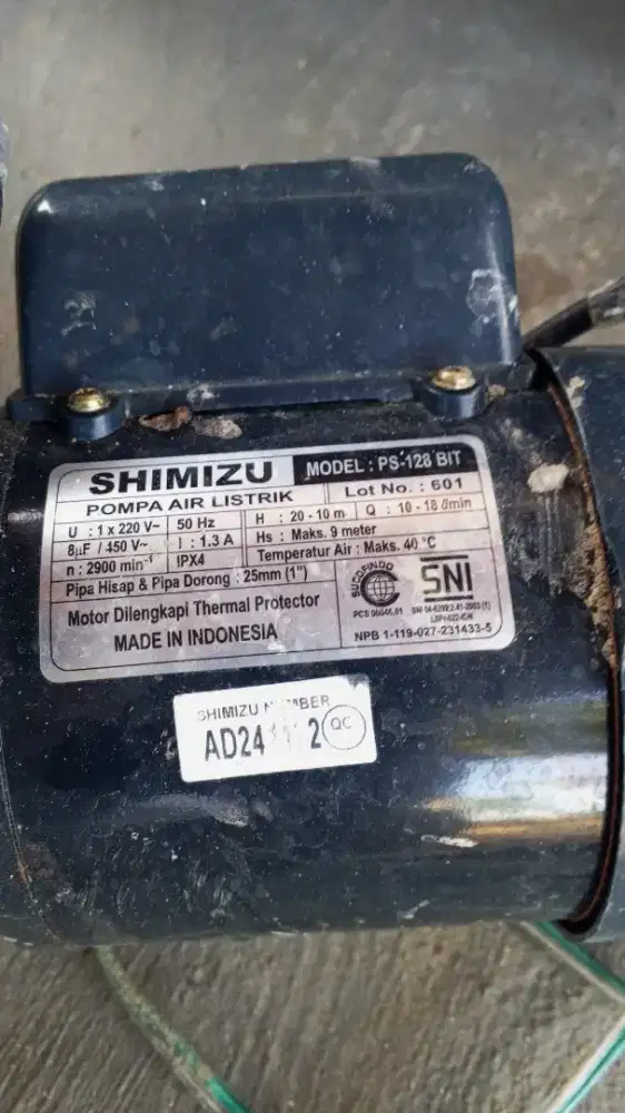 Jual mesin pompa air merek  shimizu