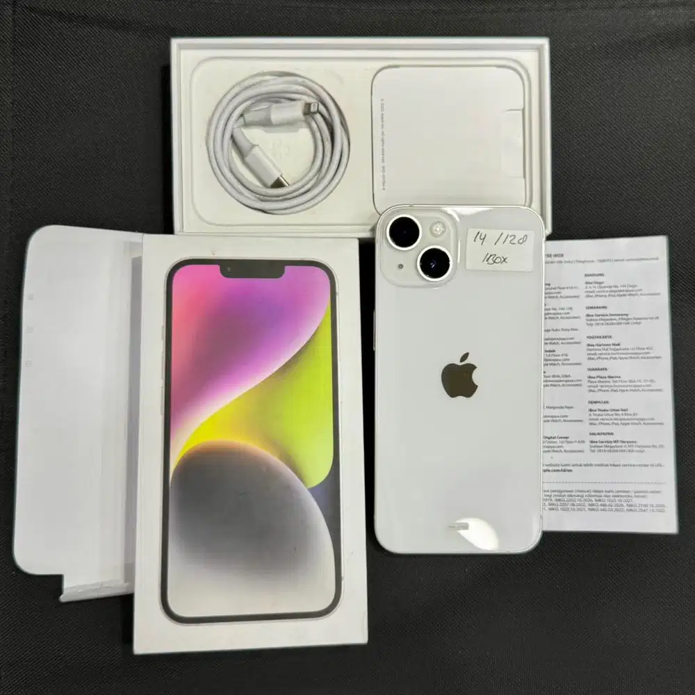 iphone 14 128 ibox fisik mulus fullset original no minus bergaransi
