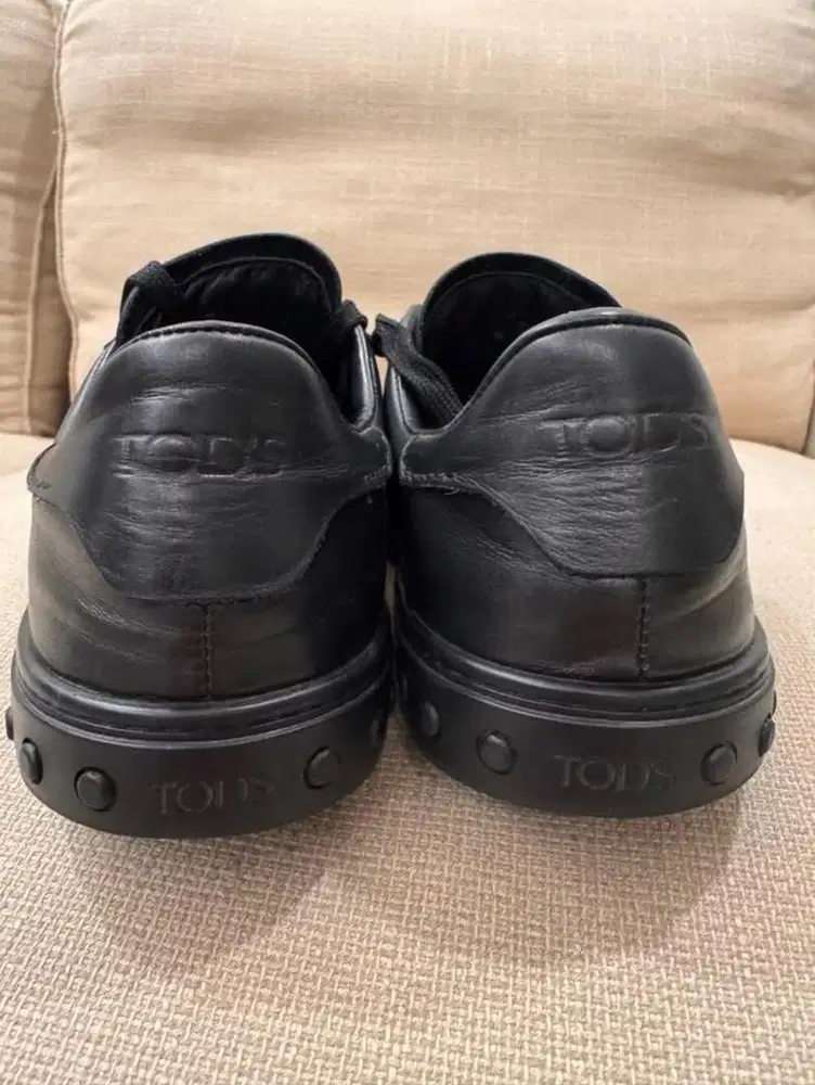 Tods no code line black leather sneakers