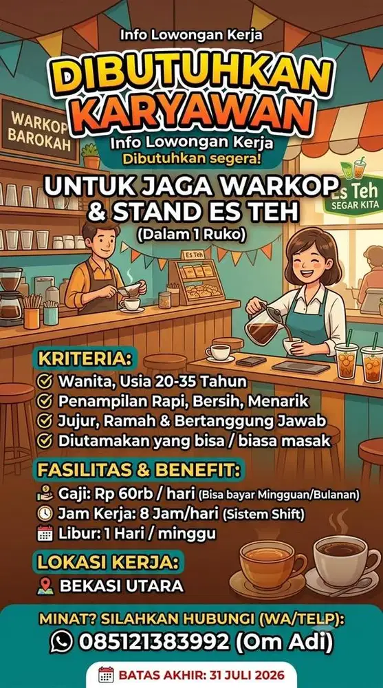 Jaga warkop dan es teh