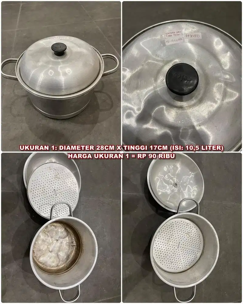 PANCI DANDANG KUKUSAN REBUS BAKSO  28CM DAN 32CM, LENGKAP DENGAN TUTUP