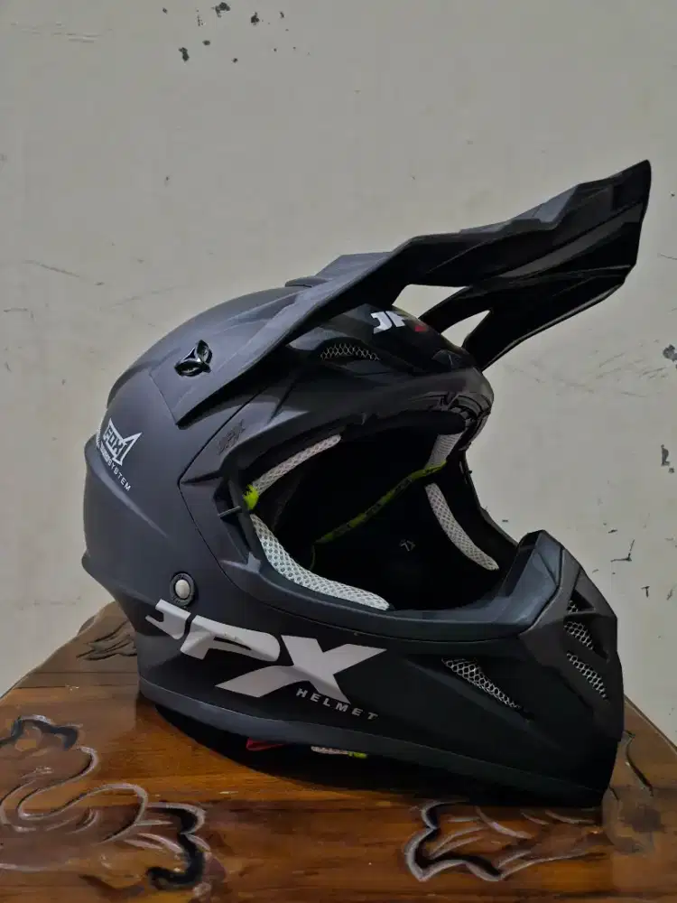 Helm Cross JPX Fox1 Solid Black Doff Mulus