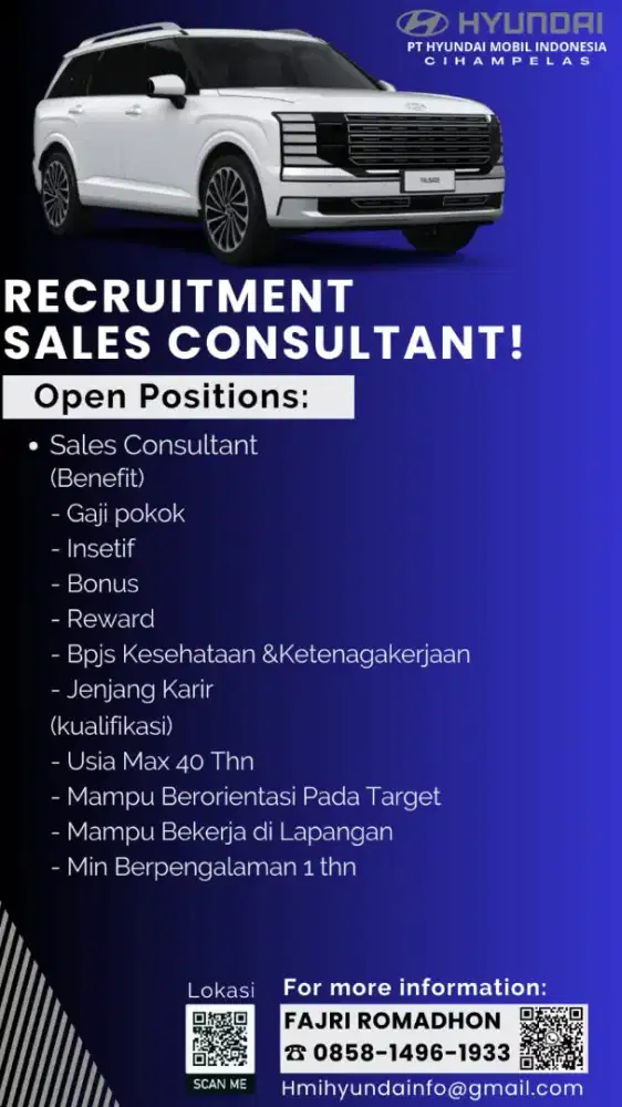 Sales consultant lapangan pria & wanita