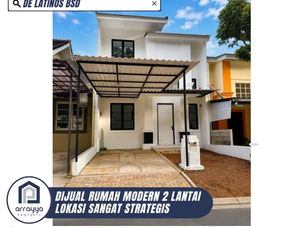 DIJUAL RUMAH CANTIK 2 LANTAI LINGKUNGAN ASRI DI DELATINOS BSD (DMB54)