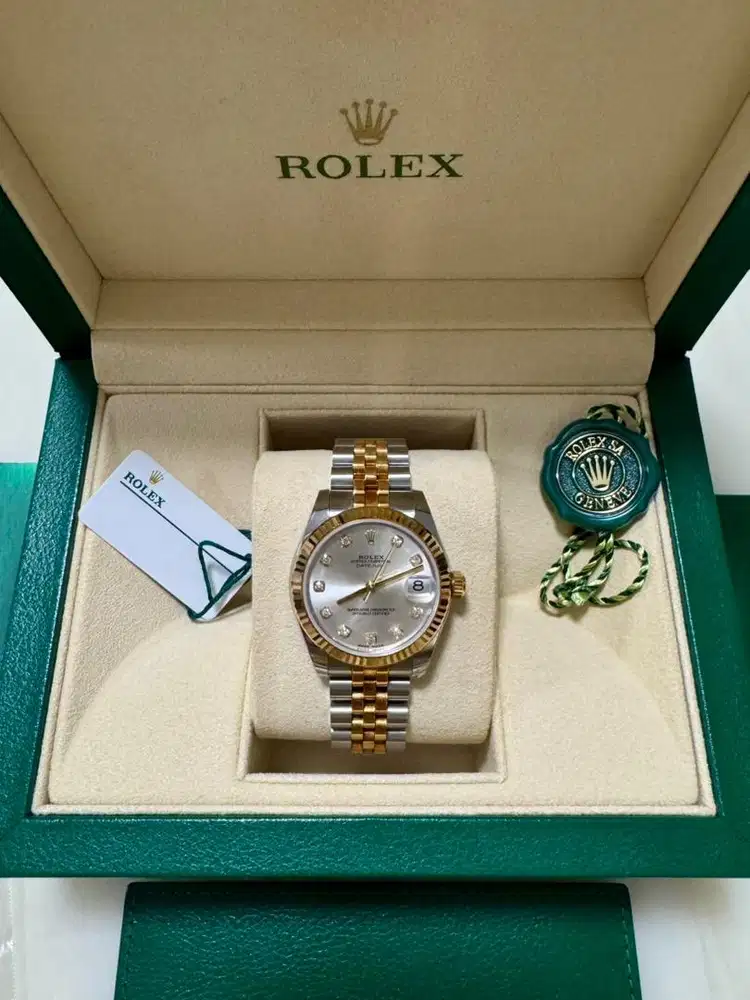 ROLEX DATEJUST 31mm twotone yellowgold diamond dial like new