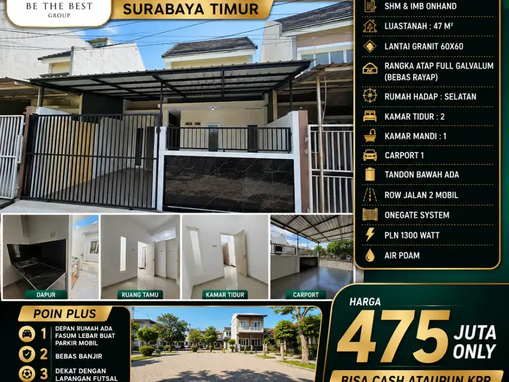 TERMURAH SISA 1 UNIT SAJA!! RUMAH SIAP HUNI DI PERUM GRIYA AMERTA – MEDAYU UTARA SURABAYA TIMUR