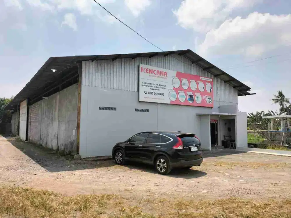 dijual gudang tanah luas siap pakai jln wonosari km.7 berbah sleman yogya.