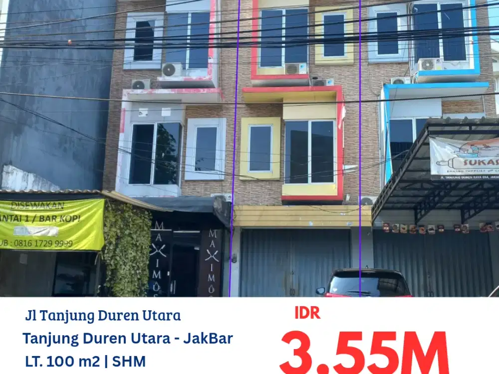 HFN0355 ruko 3 lantai di Tanjung Duren Utara Jakarta Barat