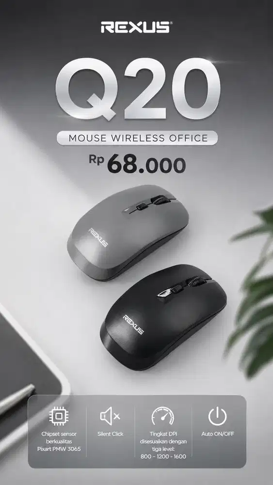Mouse wireless rexus Q20