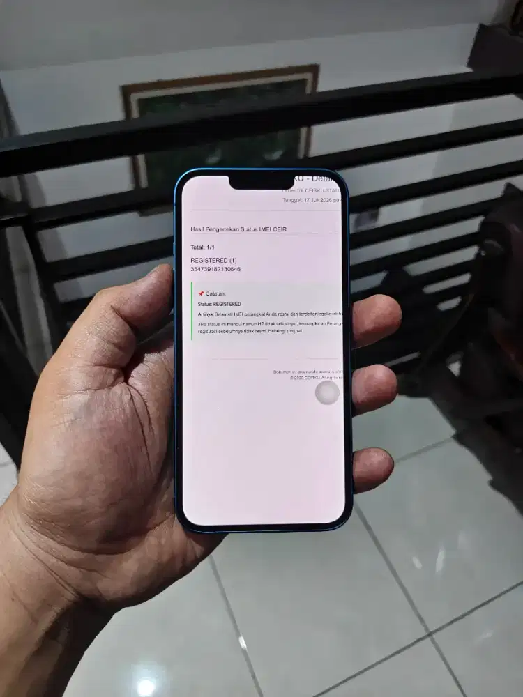 Iphone 13 128gb imei terdaftar fullset