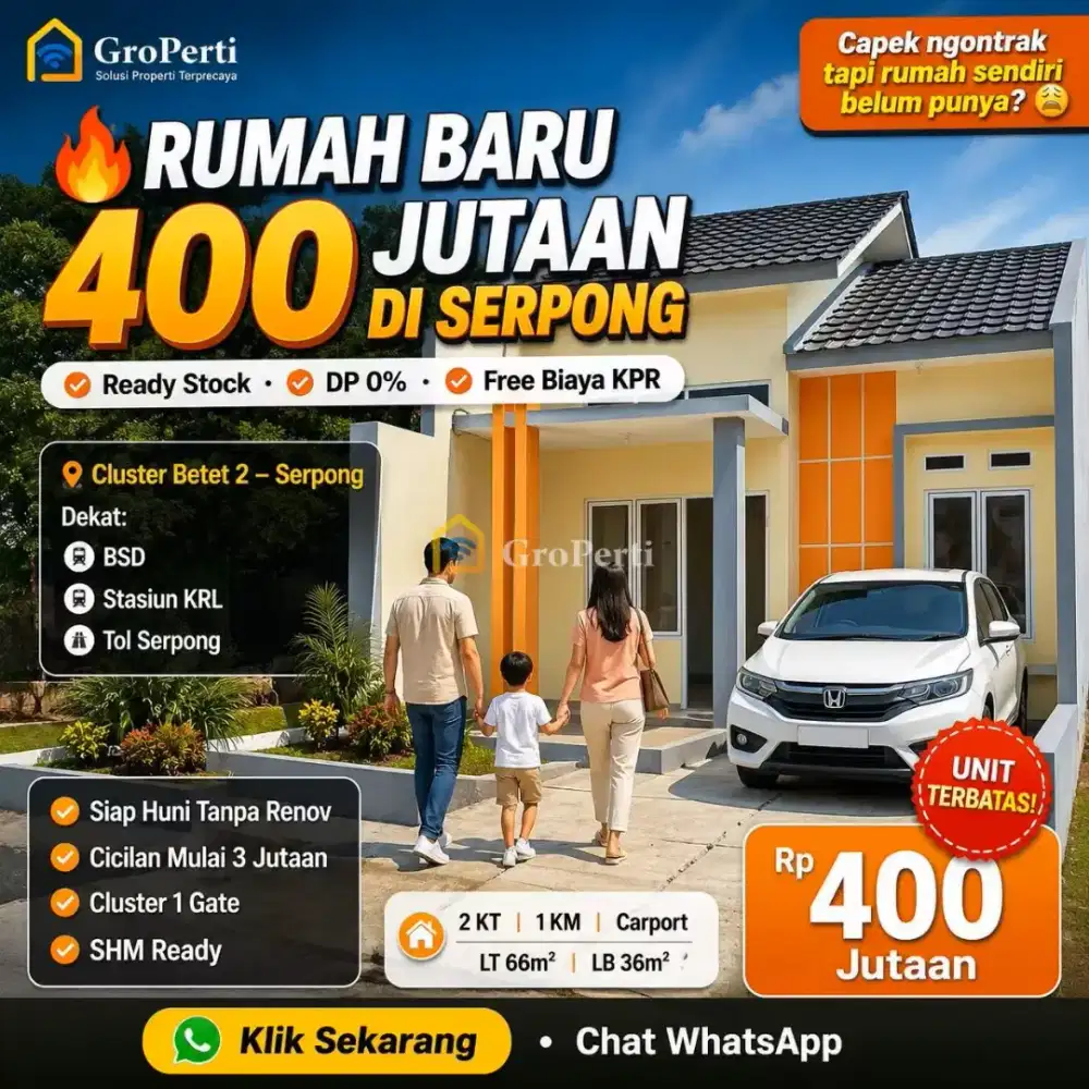 Rumah Siap Huni Cicilan 2 Jt-an Kawasan Pamulang