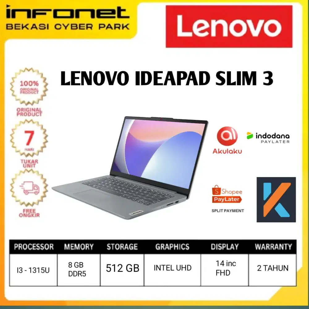 LAPTOP MURAH LENOVO IDEAPAD SLIM 3