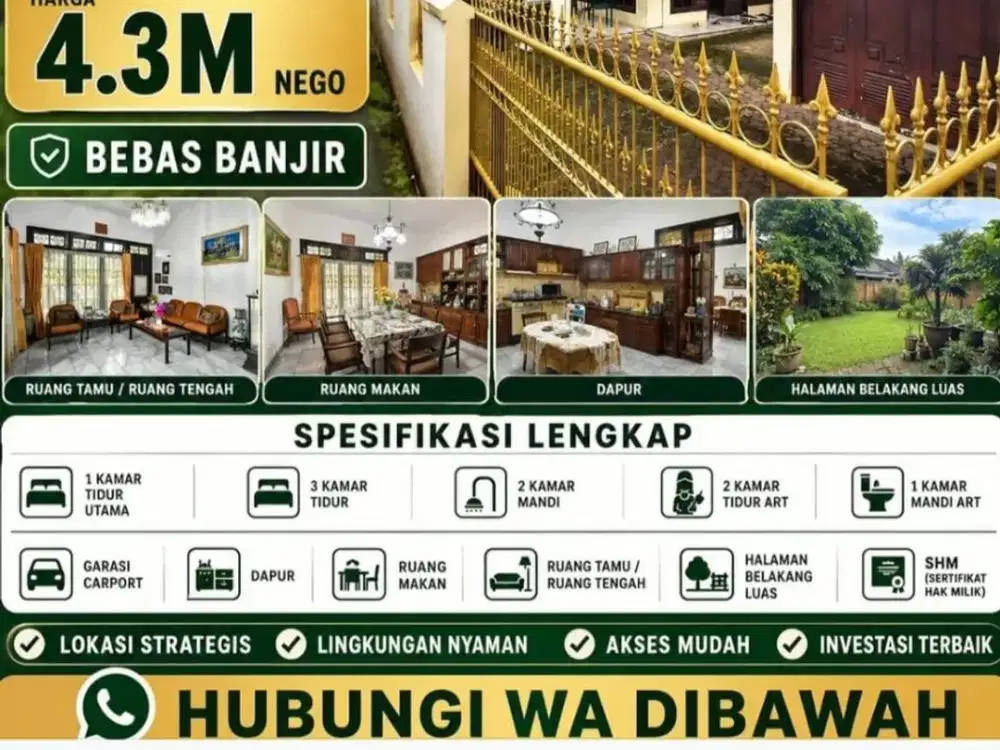 Dijual Rumah Nyaman dan Lingkungan Asri Area Tanah Baru Beji Depok