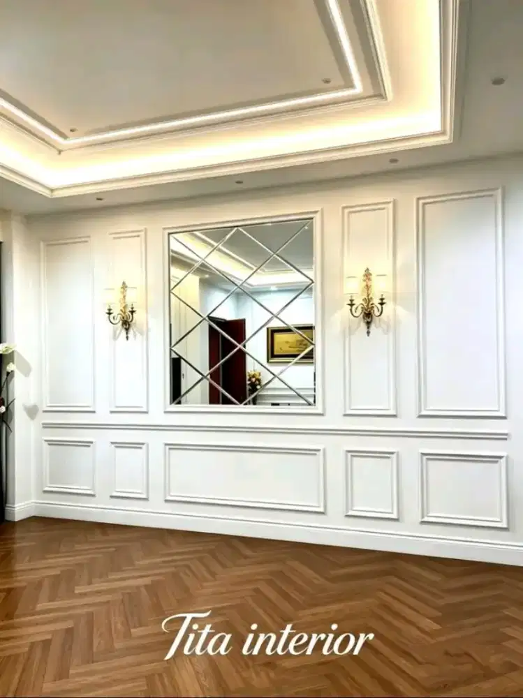 wallmoulding gypsum#cermin bevel