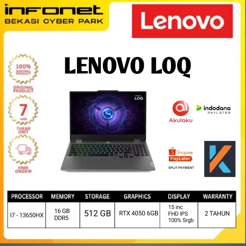 LAPTOP GAMING MURAH LENOVO LOQ