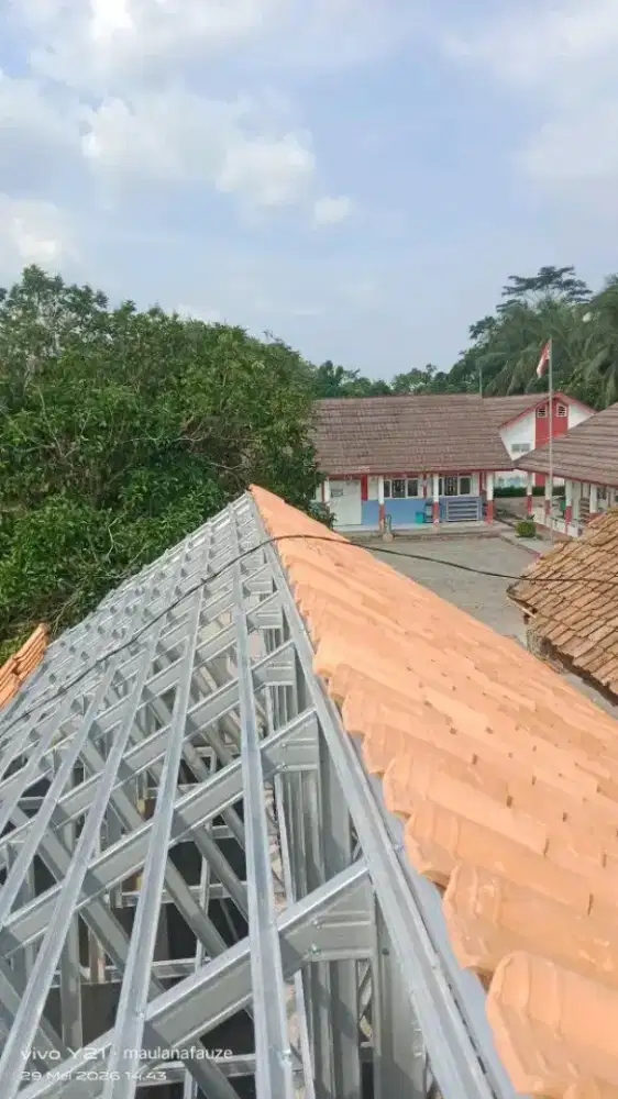 Rangka atap bajaringan renovasi atap kanopi