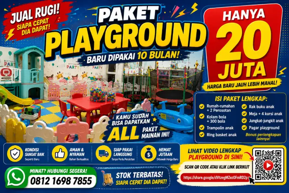 JUAL RUGI – PAKET PLAYGROUND SIDOARJO, Baru dipakai 10 bulan