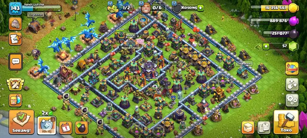 Jual akun coc th 15 belum max
