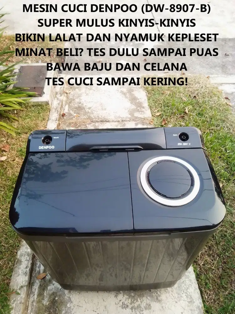 Mesin Cuci Denpoo DW8907B Kapasitas 8 KG Best Seller Turbo Pulsator