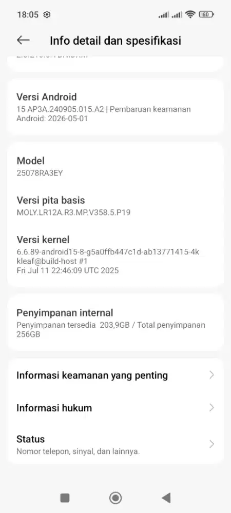 REDMI 15 C warna hitam