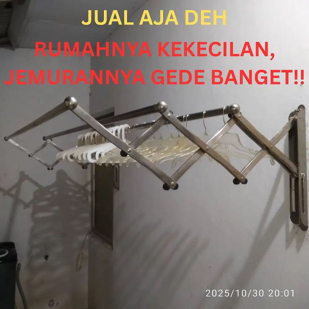 Jemuran Dinding Azko Krisbow Stora 2 Meter Jemuran Baju Teleskopik