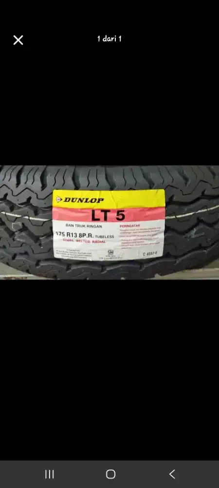 Ban tubles dunlop ring 13 8pr ukuran (175/80)