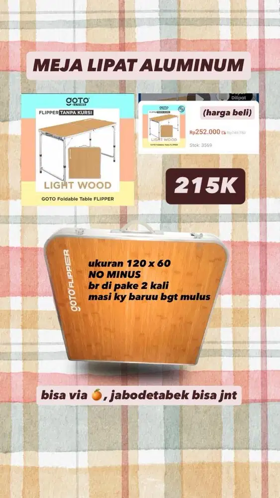MEJA LIPAT JUALAN