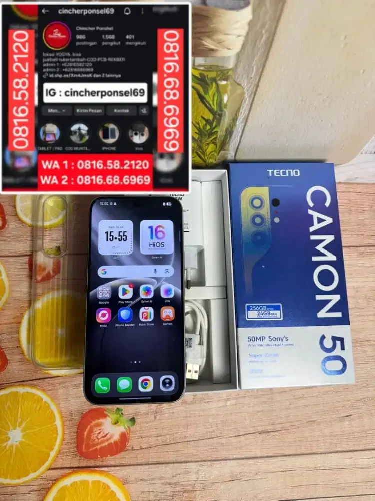 JUAL hp TECNO CAMON 50 ram 12/256 likenew cuma SEBULAN PAKAI bh 100%