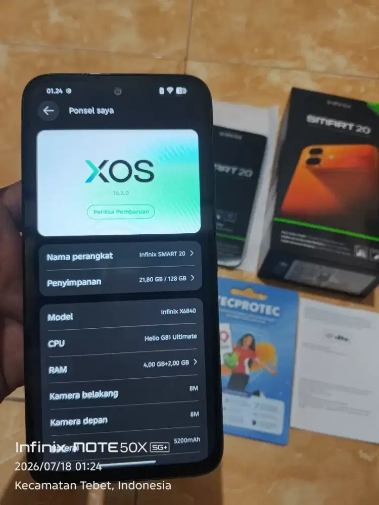 INFINIX SMART 20 SECOND LIKE NEW RAM 4+4/128
