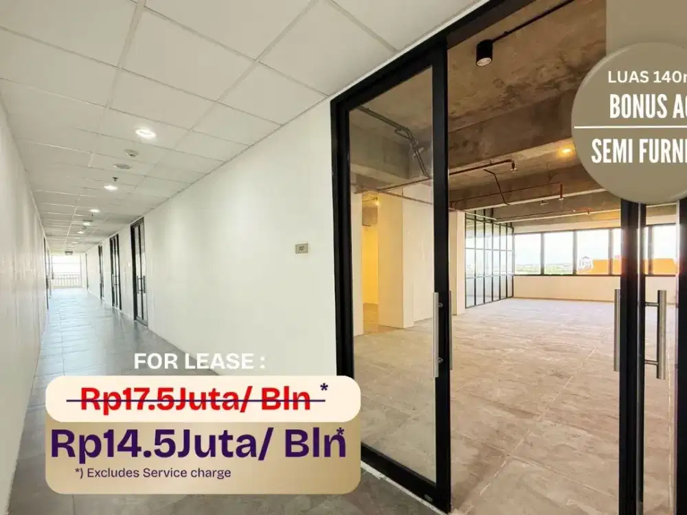 OFFICE FOR RENT. Sewa kantor siap huni Spazio Tower Surabaya barat (140m) Dukuh pakis Lontar PTC GRAHA FAMILI