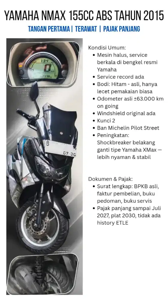 YAMAHA N MAX 155 ABS • TAHUN 2015