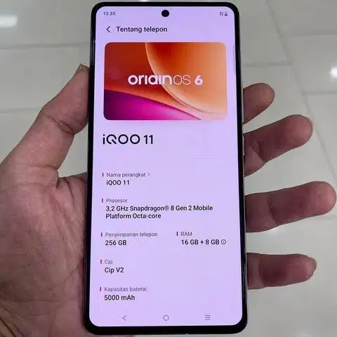 Iqoo 11 ram 16 / 256 resmi fullset original