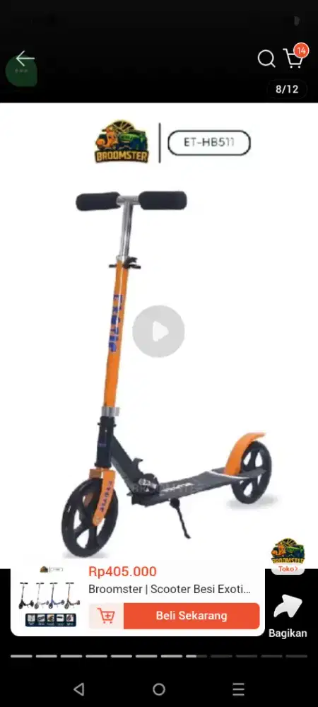 Broomster/ Scuter Besi Exotic ET-HB 511, Scuter Anak & Dewasa.