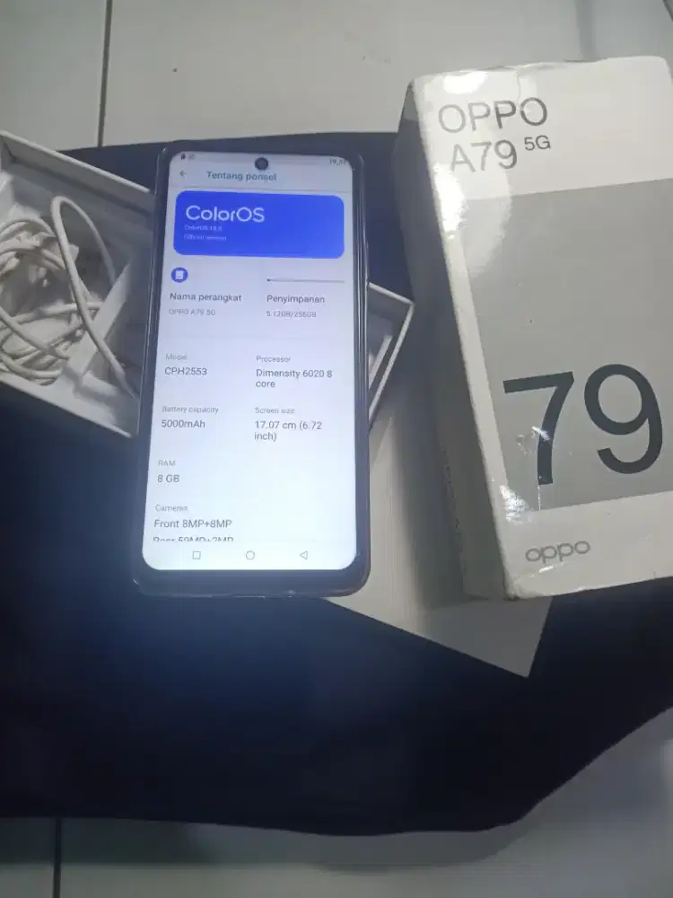 Hp Oppo A79 Ram 8/256 jaringan 5G kelengkapan full set