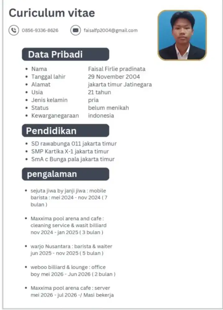 butuh loker area jakarta ( salary - 2jt -/ 3jt )