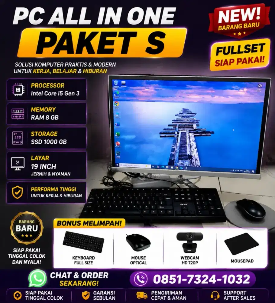 PC All In One Baru Fullset