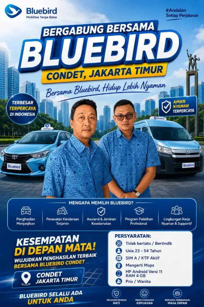 Lowongan Taksi Bluebird Condet