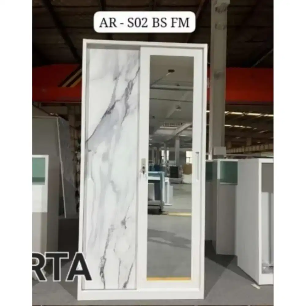 Lemari pakaian besi 90cm plat tebal