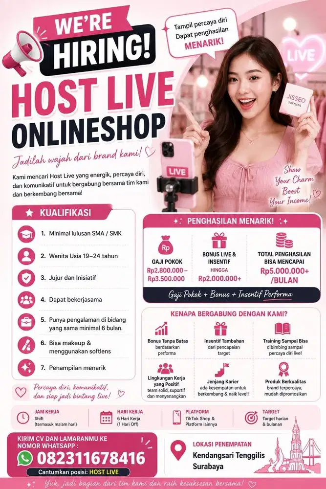 Dicari HOST LIVE