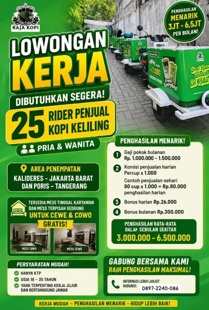 Lowongan kerja Rider kopi keliling