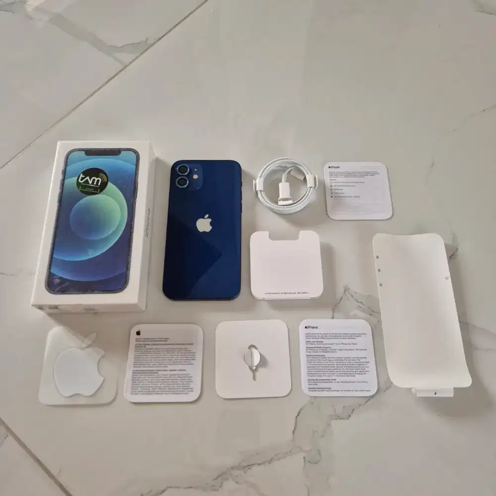iPhone 12 Blue 128GB Resmi iBox PA/A. Like New. Full Ori. First Hand